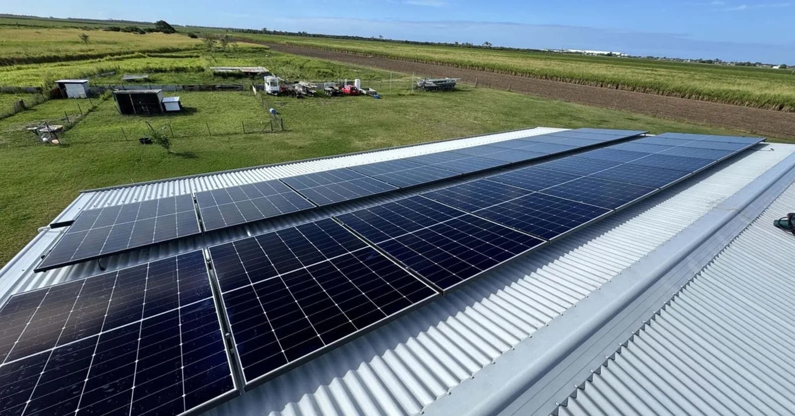 Solar array installed on a Queensland property by Nuvolt