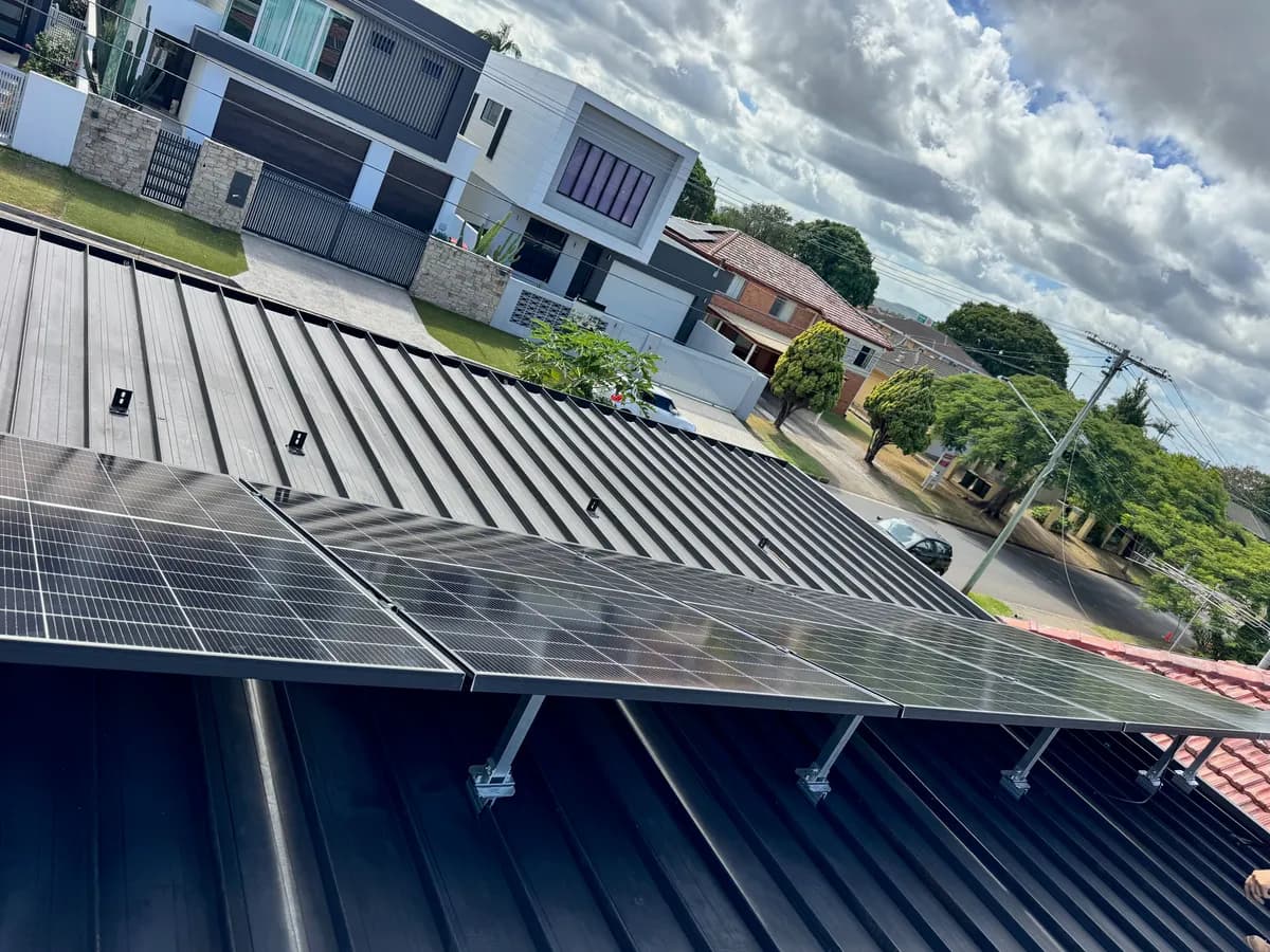 Rooftop solar array on a modern Sunshine Coast home
